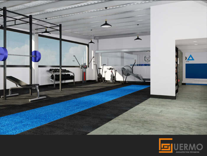 Modelado render gimnasio Plyo Fitness Room